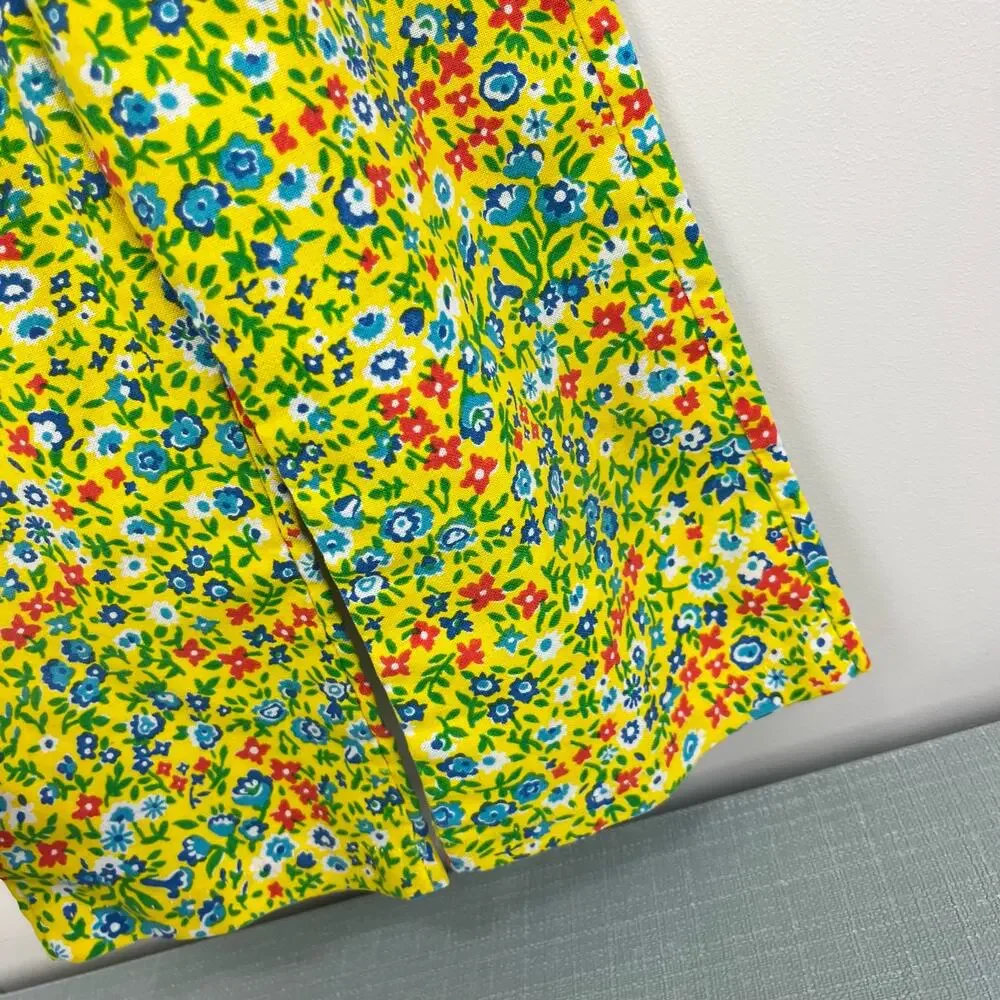 Vintage Alber Yellow Floral overalls 2T USA
